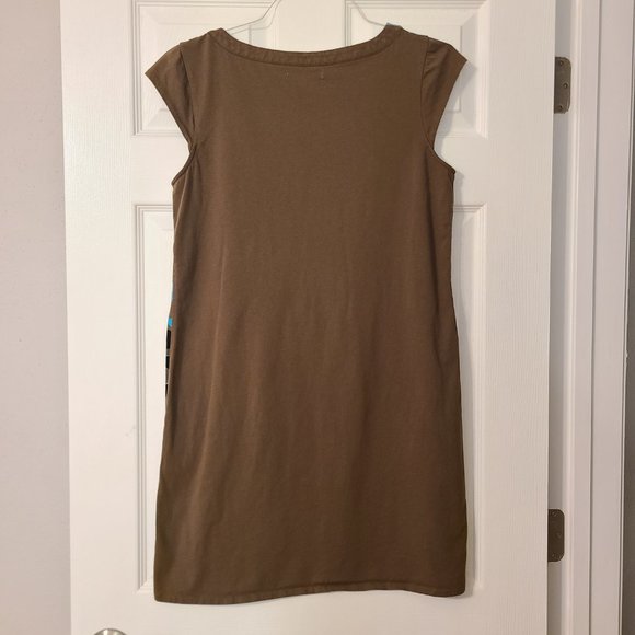 Boden Olive, Black, & Turquoise Abstract Pattern Dress ~ Size 10R US (14R UK) - Picture 6 of 6